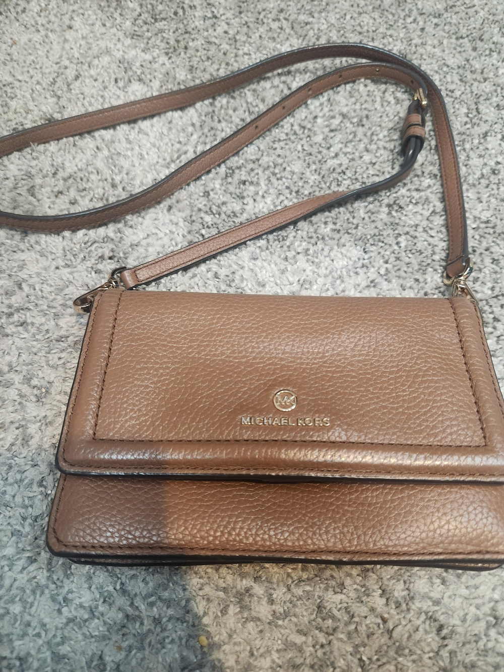 Michael Kors Tan Pebbled Leather Crossbody